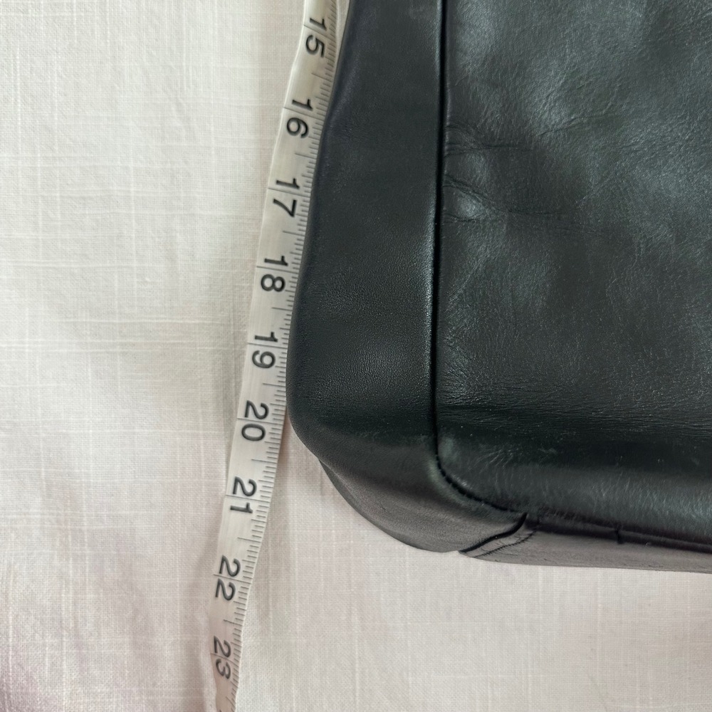 Vintage The Sak Leather Bag Early 1990s  Black  Soft Pebbled Leather Hamdbag 90s - Picture 3 of 15